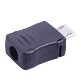 Набор деталей для сборки разъема вилка (штекер, male) micro-USB в широком корпусе: 5 контактов, пайка на кабель.
