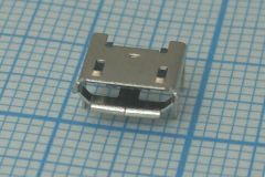 Разъем гнездо (розетка, female) micro-USB, 5 контактов, на плату, вариант 013.