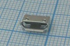 Разъем гнездо (розетка, female) micro-USB, 5 контактов, на плату, вариант 017.