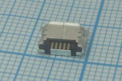 Разъем гнездо (розетка, female) micro-USB, 5 контактов, на плату, вариант 018.